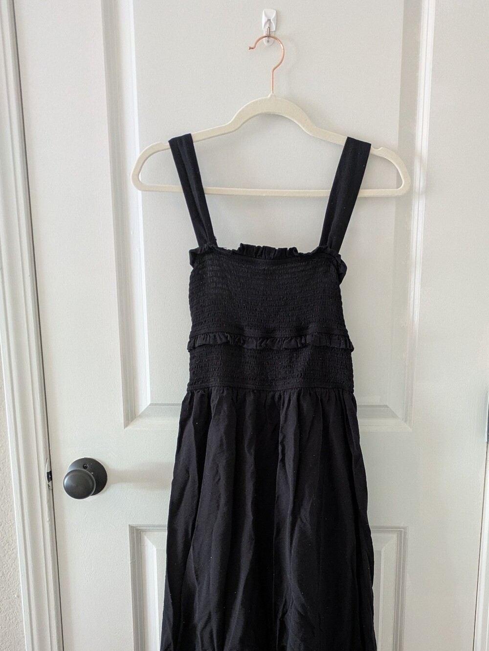 Black Smocked Sundress with Bowtie Back